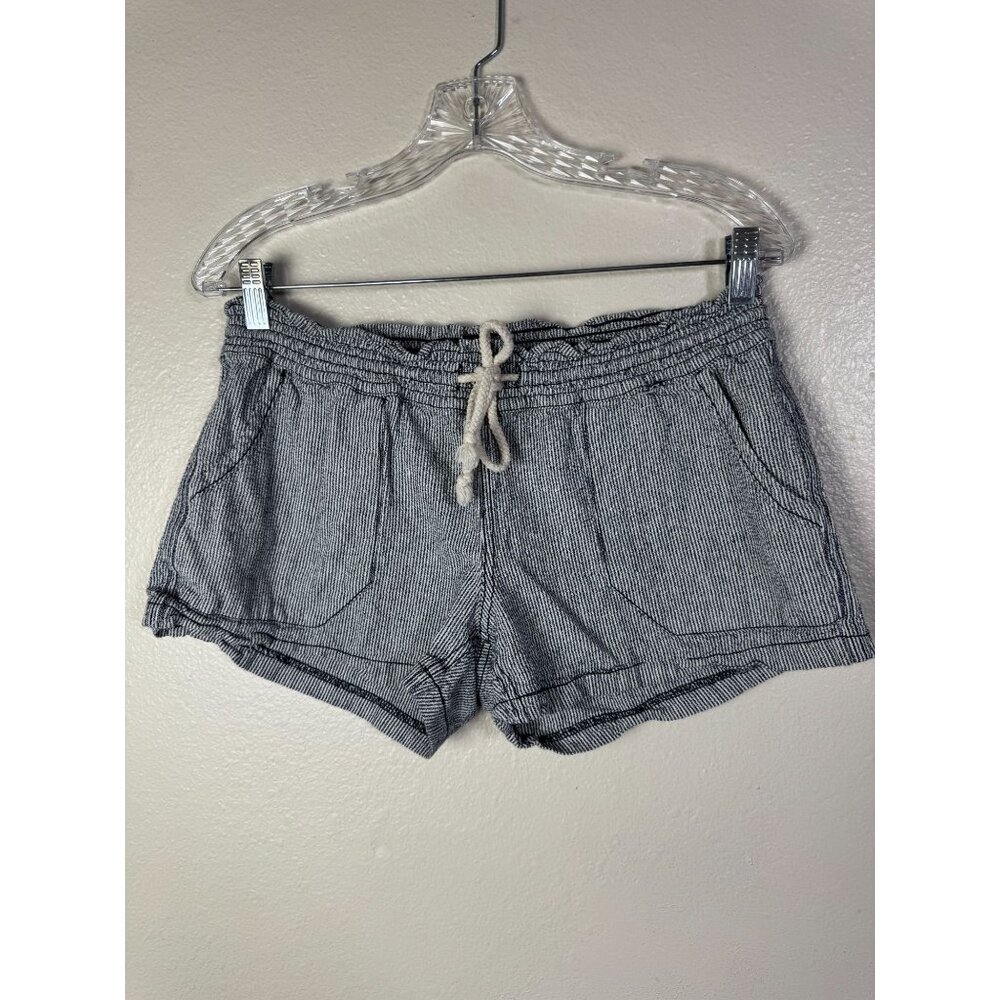 Kiss & Cry Striped Linen Cotton Drawstring Shorts Size Large nautical Beach